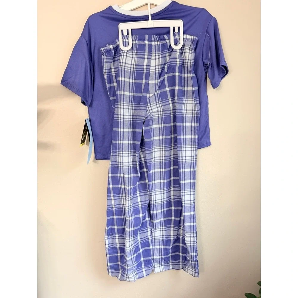 Art Class Pajama Set Girls L 10/12 Purple Cowboy Plaid 2pc Sleepwear NWT